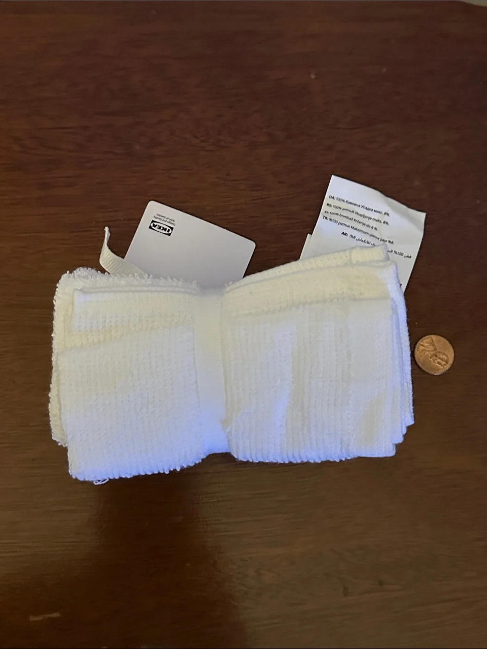 IKEA LUDDVIAL White Washcloths - 4 Pack